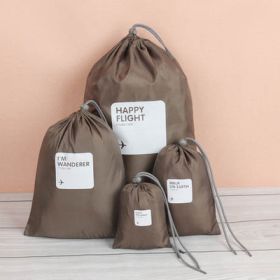 Travel Waterproof Storage Bundle 4 Piece Lucky Bag (Color: Brown)