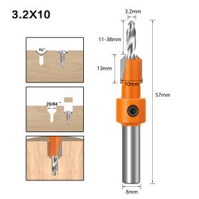 Alloy Head Screw Step Drill Wood Self-tapping Screw Installation (Option: 32mmX10mm-8-65)