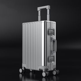 Fashion All-aluminum Magnesium Alloy Luggage (Option: Silver-20inches)