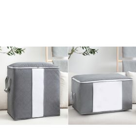 Non Woven Storage Clothes Quilt Organizing Bag (Option: Grey-Horizontal 105L 63x43x38cm)