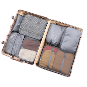 Storage Bag Luggage Shoe Drawer Pocket Travel Organizer (Option: Sevenpiece grey)