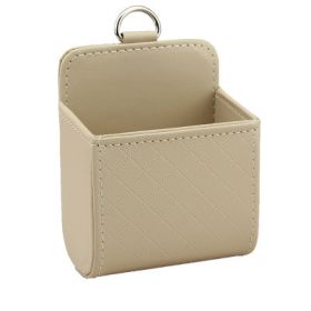 Car Storage And Storage Hanging Bag, Air Outlet Storage Bucket (Color: Beige)