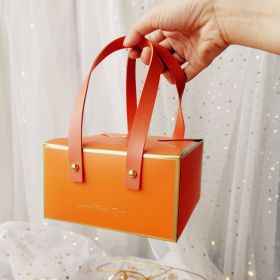 Festive Cookie Box Egg Yolk Pastry 6 Pieces Gift Packaging Box (Option: Orange-Box of4)