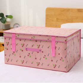 Fabric Foldable Storage Storage Box Toy Clothes Storage Bag (Option: Pink cherry-30L)