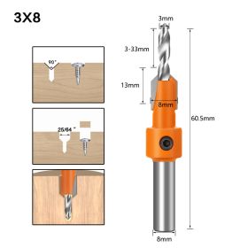 Alloy Head Screw Step Drill Wood Self-tapping Screw Installation (Option: 3mmX 8mm-8-65)