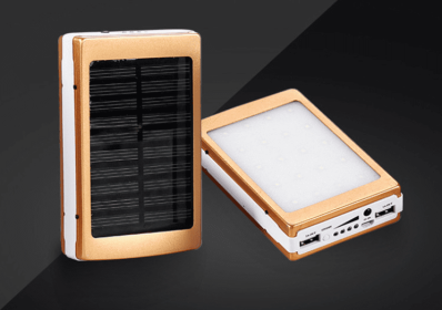 Aluminum Alloy Camping Lamp Solar Power Bank Material (Option: Gold-10000MAh-1PC)