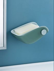 Soap Dish Rack Free Of Perforation And Creative Draining (Color: Green)