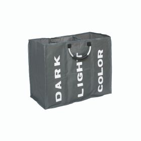 Three Compartments Large Capacity Clothing Bag (Color: Dark Grey)