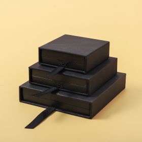 Anti-oxidation PE Film Jewelry Storage Box Color Film Suspension Box (Option: Black Touch Paper-9 √ó 9 √ó 2cm)