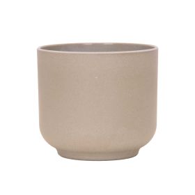 Plastic Flowerpot Multi-color Frosted Table Small Flower Pot (Option: Light Coffee-Diameter 12.5x height 11.5CM)